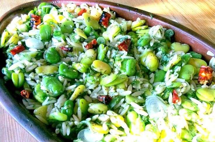Broad bean Salad with Orzo